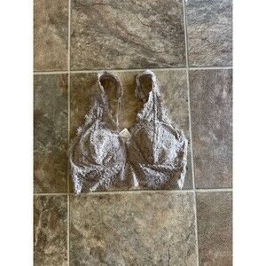 Aerie Eyelash Lace Padded Plunge Bralette Size XS
